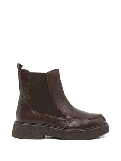 Gioseppo Leather Ankle Boots In Brown