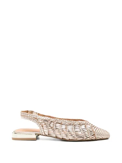 Gioseppo Maipo Woven Slingback Flat Pumps In Gold