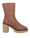 Gioseppo Woman Ankle Boots Tan Size 6.5 Soft Leather In Brown