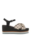 Gioseppo Woman Espadrilles Black Size 7.5 Textile Fibers, Leather