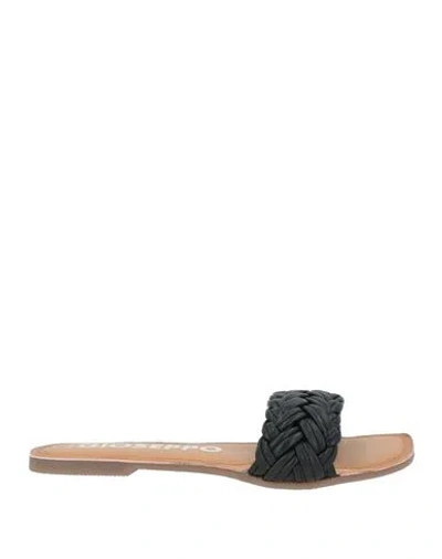 Gioseppo Woman Sandals Black Size 6.5 Leather