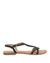 Gioseppo Woman Sandals Black Size 7.5 Leather