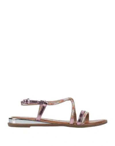 Gioseppo Woman Sandals Rose Gold Size 6.5 Leather