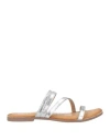 Gioseppo Woman Sandals Silver Size 9.5 Leather In Silver