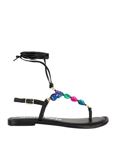 Gioseppo Woman Thong Sandal Black Size 6.5 Leather
