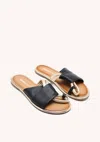 Gioseppo Women's Whately Flat Sandal In Black In Black