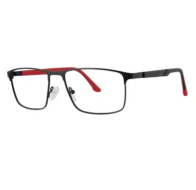 Giovani Di Venezia Men's Parker Eyeglasses In Matte Black/ Red In Multi