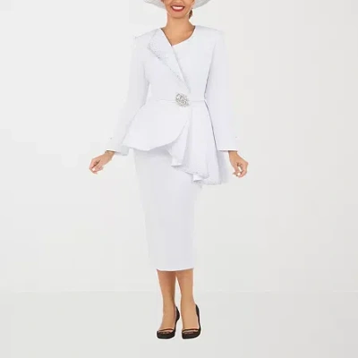 Giovanna Collection 2-pc. Skirt Suit In Blue