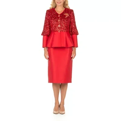 Giovanna Signature 2-pc. Skirt Suit-plus In Red