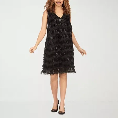 Giovanna Signature Womens Sleeveless Embellished Party Dress In Black