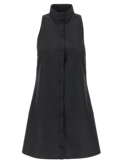 Giovanni Bedin A-line Mini Dress In Cotton Poplin In Black