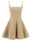 Giovanni Bedin Beige Pleated Dress In Green