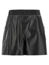 Giovanni Bedin Black Leather Shorts In Black