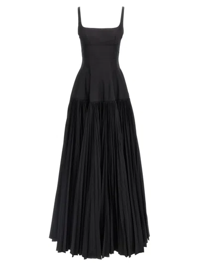 Giovanni Bedin Black Long Pleated Dress