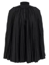 Giovanni Bedin Black Pleated Cape Dress In Black