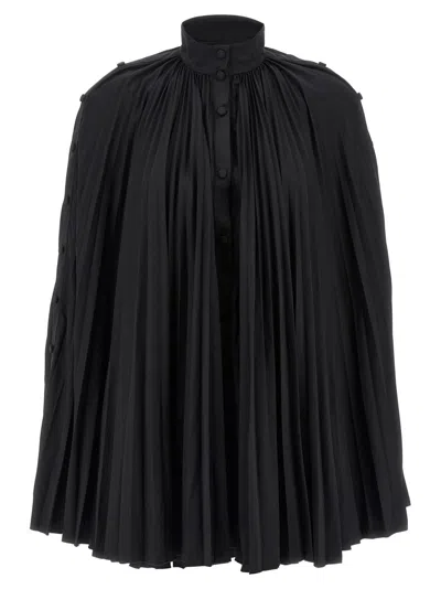 GIOVANNI BEDIN BLACK PLEATED CAPE DRESS