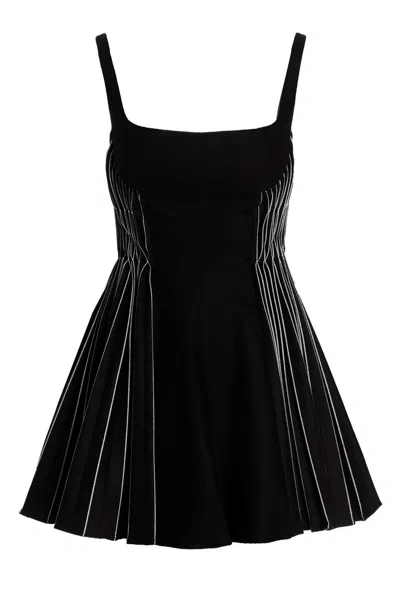 GIOVANNI BEDIN GIOVANNI BEDIN CONTRAST PLEATED FLANNEL DRESS