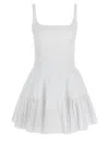 Giovanni Bedin Cotton Blend Mini Dress With Pleated Hem In White