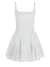Giovanni Bedin Cotton Blend Mini Dress With Pleated Hem In White