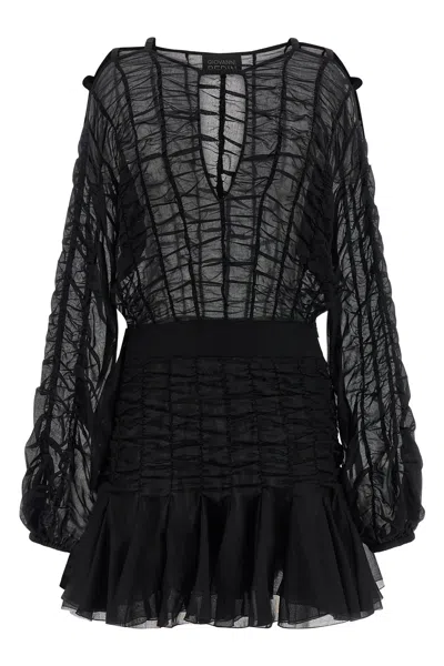 Giovanni Bedin Smock-effect Cut-out Mini Dress In Black