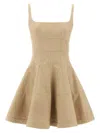 Giovanni Bedin Beige Pleated Dress In Brown