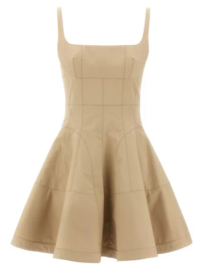 GIOVANNI BEDIN COTTON POPLIN MINI DRESS WITH PLEATED HEM