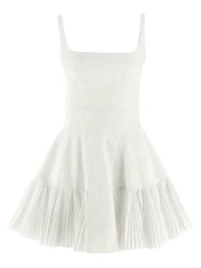 Giovanni Bedin Cotton Poplin Pleated Dress In White