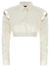 Giovanni Bedin Cropped Cut-out Jacket In White