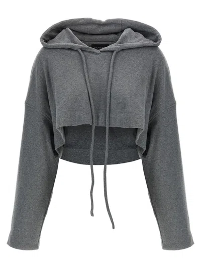Giovanni Bedin Cropped Hoodie In Gray
