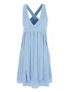 Giovanni Bedin Cross-back Pleated Midi Dress In Blue