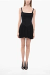 Giovanni Bedin Denim Minidress With Draped Sheer Skirt