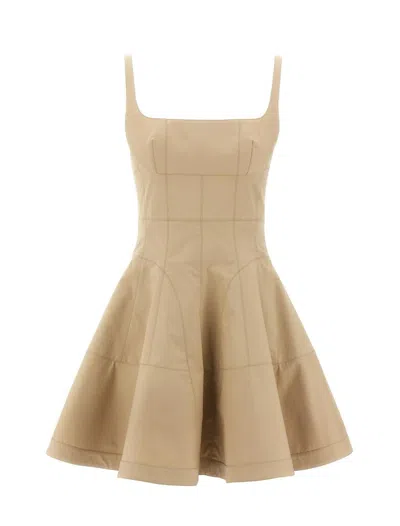 Giovanni Bedin Seams-details Mini Dress In Brown