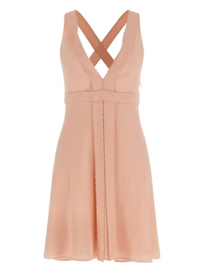 GIOVANNI BEDIN EMBELLISHED V-NECK MINI DRESS