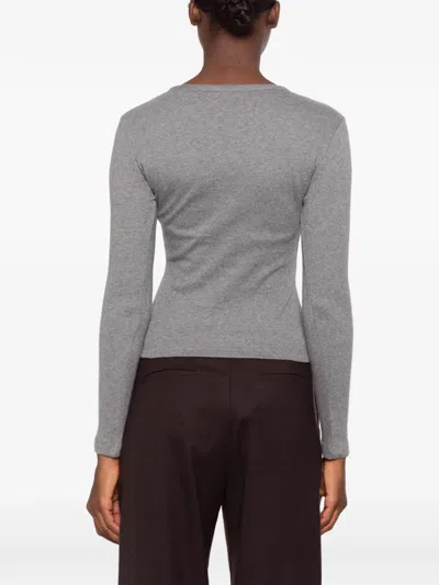 Giovanni Bedin Fine-knit Long-sleeve Sweater In Gray