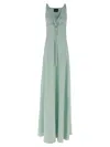 Giovanni Bedin Green Striped Dress In Green