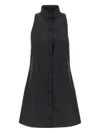 Giovanni Bedin High-neck Button-fastening Midi Dress In Black