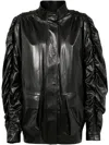 Giovanni Bedin Ruched Leather Jacket