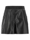 Giovanni Bedin Black Leather Shorts In Black