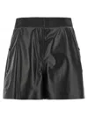 Giovanni Bedin Black Leather Shorts In Black