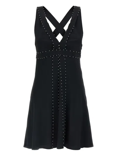 GIOVANNI BEDIN 珠饰V领迷你连衣裙