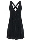 Giovanni Bedin Silk Blend Mini Dress With Pearl In Black