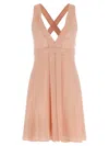 Giovanni Bedin Embellished V-neck Mini Dress In Pink