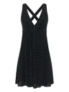 Giovanni Bedin Silk Blend Mini Dress With Pearl In Black