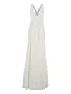 Giovanni Bedin Pearl-embellished Pleated Dress In Neutral