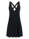 Giovanni Bedin Silk Blend Mini Dress With Pearl In Black