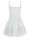 Giovanni Bedin Cotton Blend Mini Dress With Pleated Hem In White