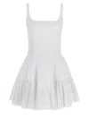 Giovanni Bedin Cotton Blend Mini Dress With Pleated Hem In White