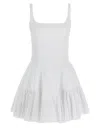 Giovanni Bedin Cotton Blend Mini Dress With Pleated Hem In White