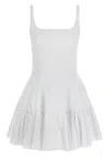 Giovanni Bedin Cotton Blend Mini Dress With Pleated Hem In White