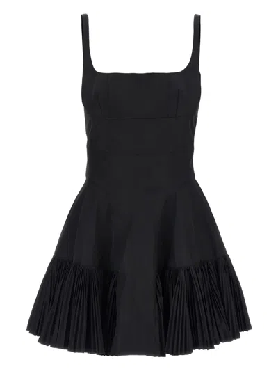 Giovanni Bedin Square-neck Flared Mini Dress In Black